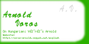 arnold voros business card