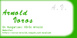 arnold voros business card